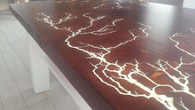 Load image into Gallery viewer, Coffee table with fractal glow in the dark top
