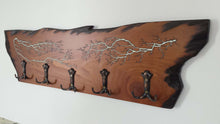 Load image into Gallery viewer, Handcrafted coat rack with glow in the dark fractal lightnings 1
